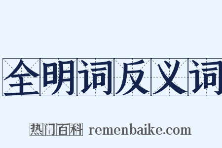 全明词反义词是什么意思的图片